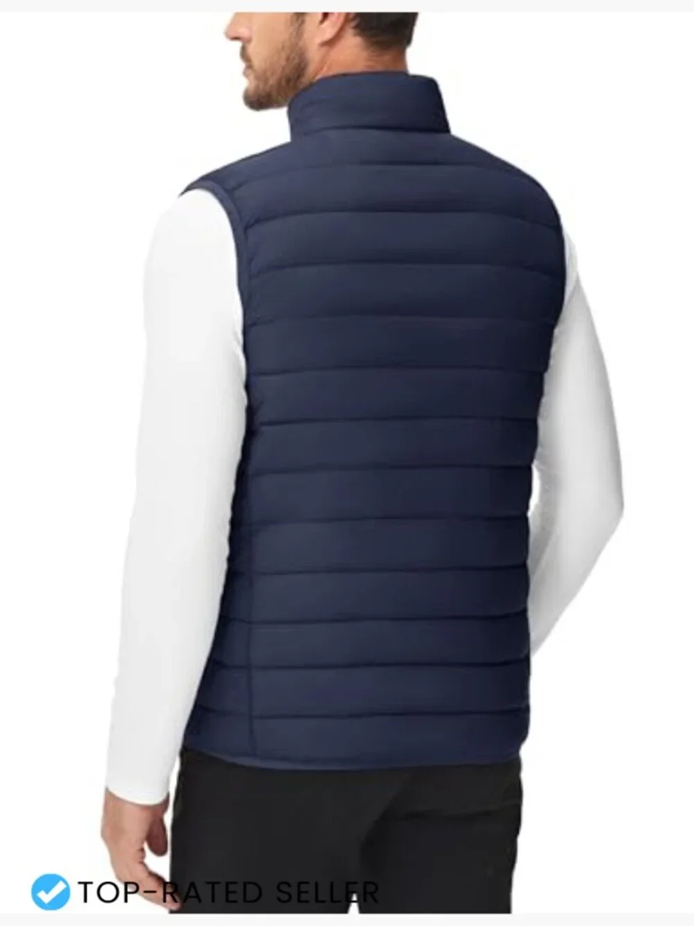 Men's Packable Insulated Vest Zip Pockets Water-Resistant Windproof Lightweight